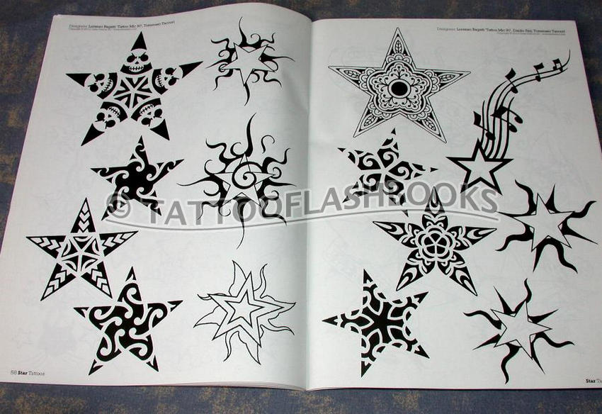 Tattoo Stelle Stars by 3ntini Saddlestitched book of BW tattoo 