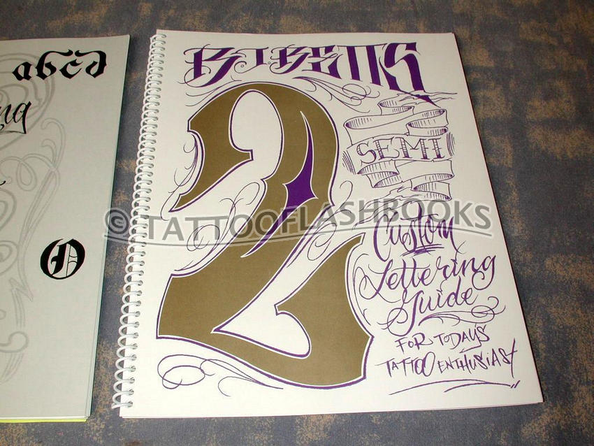 Tattoo Custom Lettering Guides Two Book Set